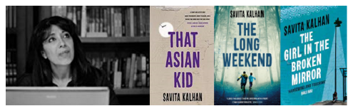 picture of the children's Author Savita Kalhan and her books