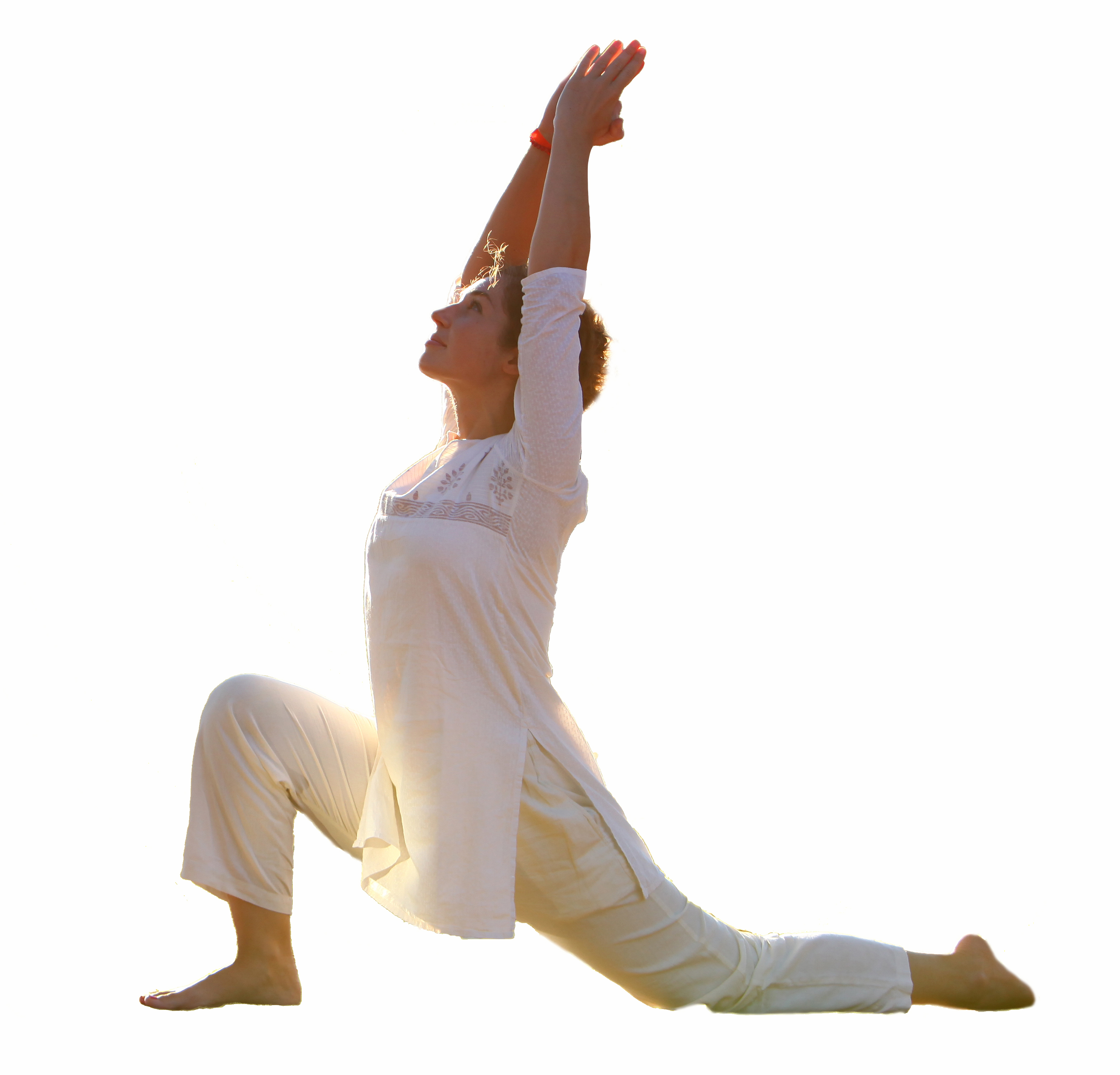 The figure of a person in yoga pose.