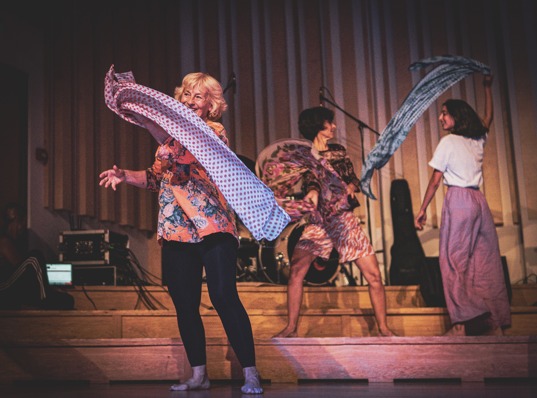 three ladies dancing