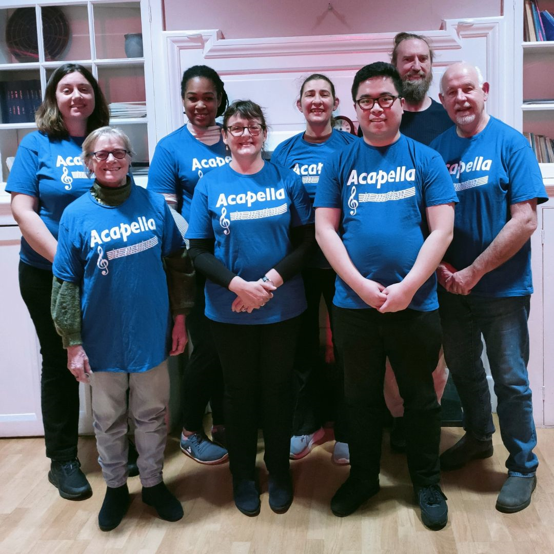 a photo of members of Acapella in Motion vocal group