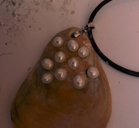 Necklace pendant created from shells