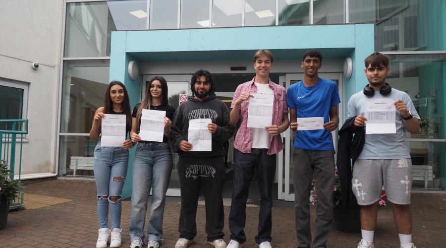 Students from The Compton School in North Finchley celebrate their results